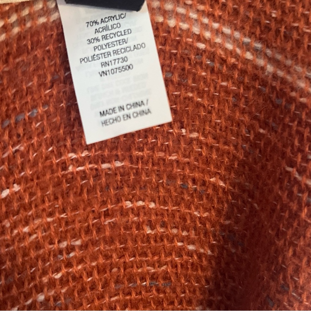 Universal Thread Osfm Orange/ Rust Shaw Wrap Swea… - image 6